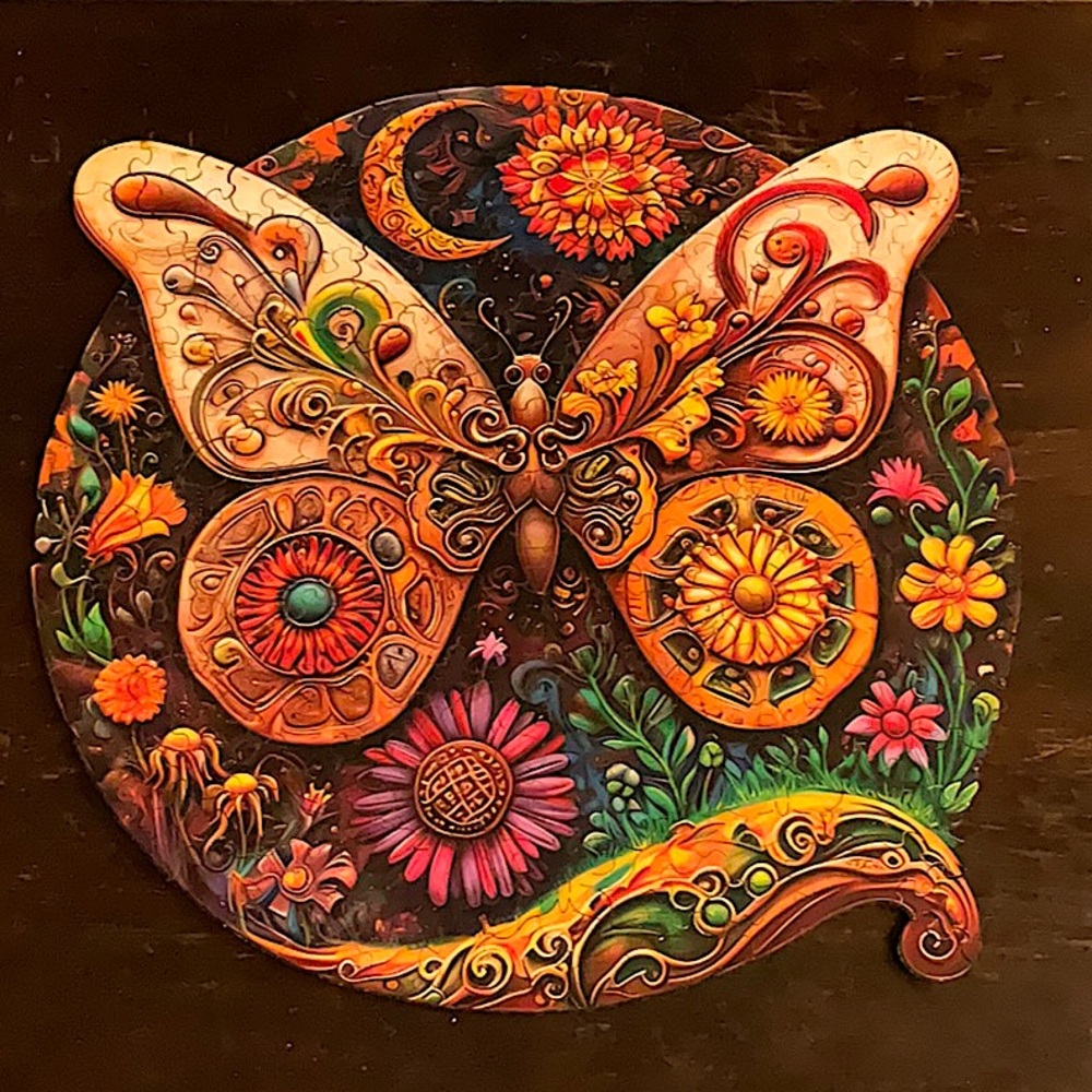 CRAFTHUB Beroque Butterfly Art Wooden 175 Piece Puzzle - Picture 2 of 9